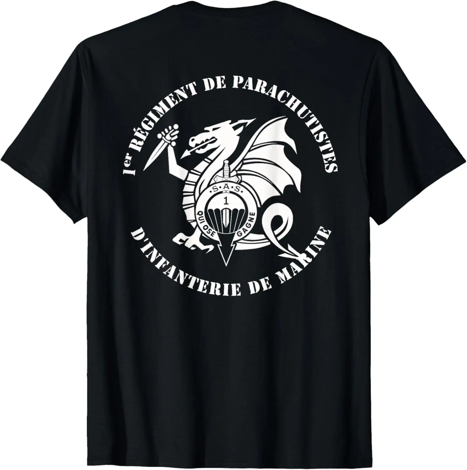 Фото Футболка French SAS 1st Mar Infantry Para Regiment 1er R.P.I.Ma, повседневная рубашка из 100% хлопка с короткими рукавами №3