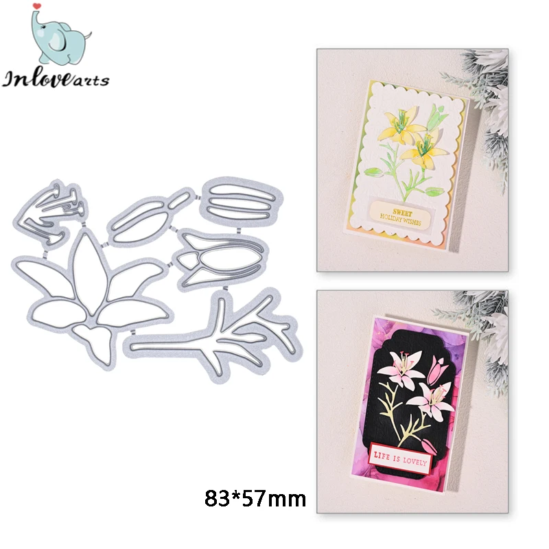 

InLoveArts Lily Flower Metal Steel Cutting Dies Leaves Stencil For DIY Scrapbooking Paper/photo Cards Embossing Stencil Crafts