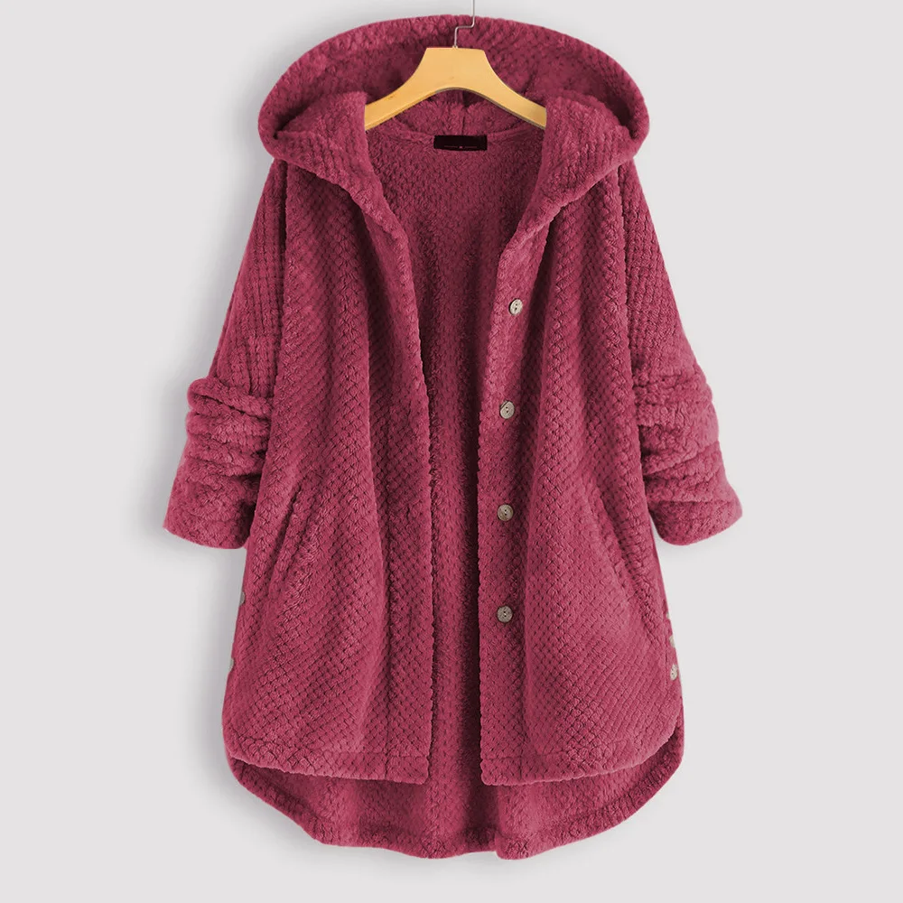 

Autumn Winter Clothes Women Coats Sweatshirt Coat Hooded Fleece Mid-length Casual Coat Women's Fashion Home Clothes