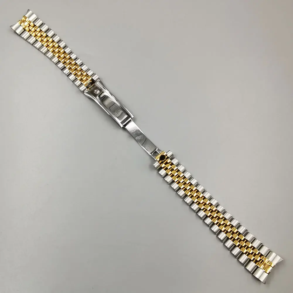 20mm 316L Stainless Steel Solid Curved End Jubilee Hidden Clasp Watch Band Strap Bracelet Fits for RLX 116200 116233 116234
