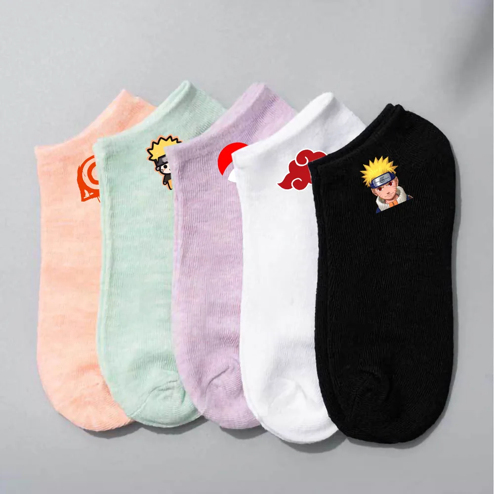 Fashion Naruto Socks Woman Naruto Sasuke Cartoon Funny Kawaii Men's Socks Harajuku Cute Short Invisible Breathable Boat Socks