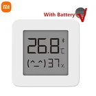 Цифровой термометр XIAOMI, Bluetooth совместимый с 2 ЖК-дисплеями, беспроводной смарт-датчик влажности и температуры с батареей