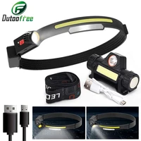 led head lamp usb rechargeable induction headlamp cob with built in battery flashlight head torch 4 lighting modes head light