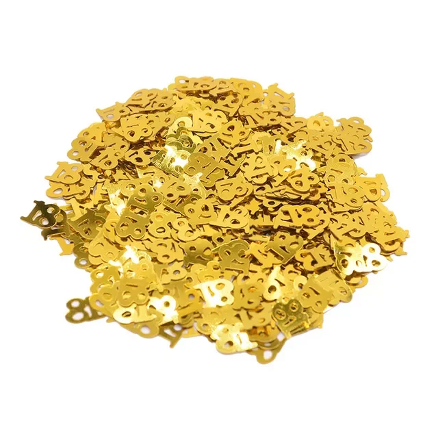 

15g/bag Gold Sequins Number 18 30 40 50 60 Anniversary Decor Acrylic Confetti Table Scatters for Adult Birthday Party Decoration