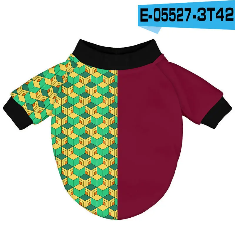 

Anime Pet Dog Clothes Demon Slayer Hoodie Dogs Clothing Tanjiro Plalid Cat Small Cute Sping Fashion Yorkshire Pet Products