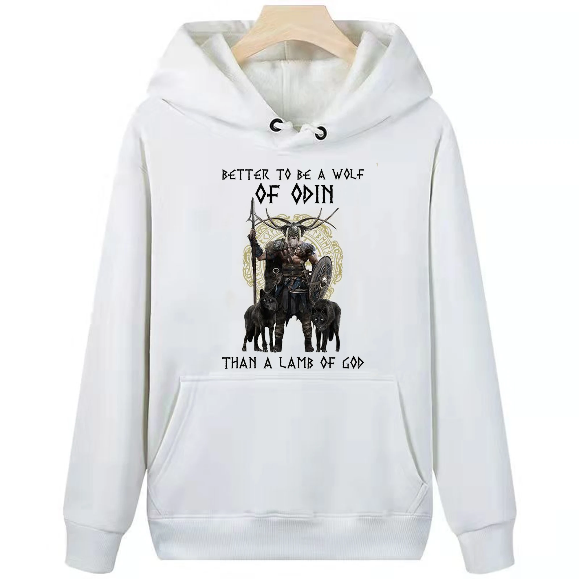 

Better To Be A Wolf of Odin Than A Lamb of God. Viking Proverb Hoodie 100% Cotton Comfortable Casual Mens Sweatshirt Streetwear