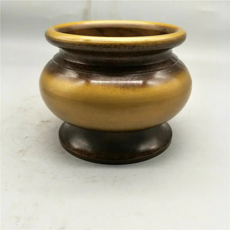 

3.94" Antique Chinese Pure Copper Handmade Incense Burner Censer