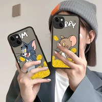 bandai tom and jerry phone case for iphone x xr xs 7 8 plus 11 12 13 pro max 13mini translucent matte case