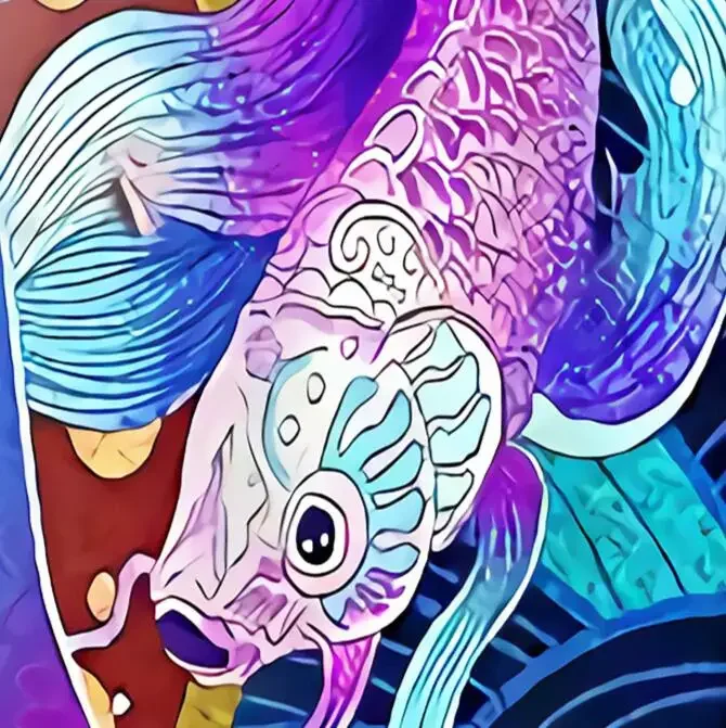 Чакра Йога Медитация Японская волна Рыба Мандала Цветок Психоделические