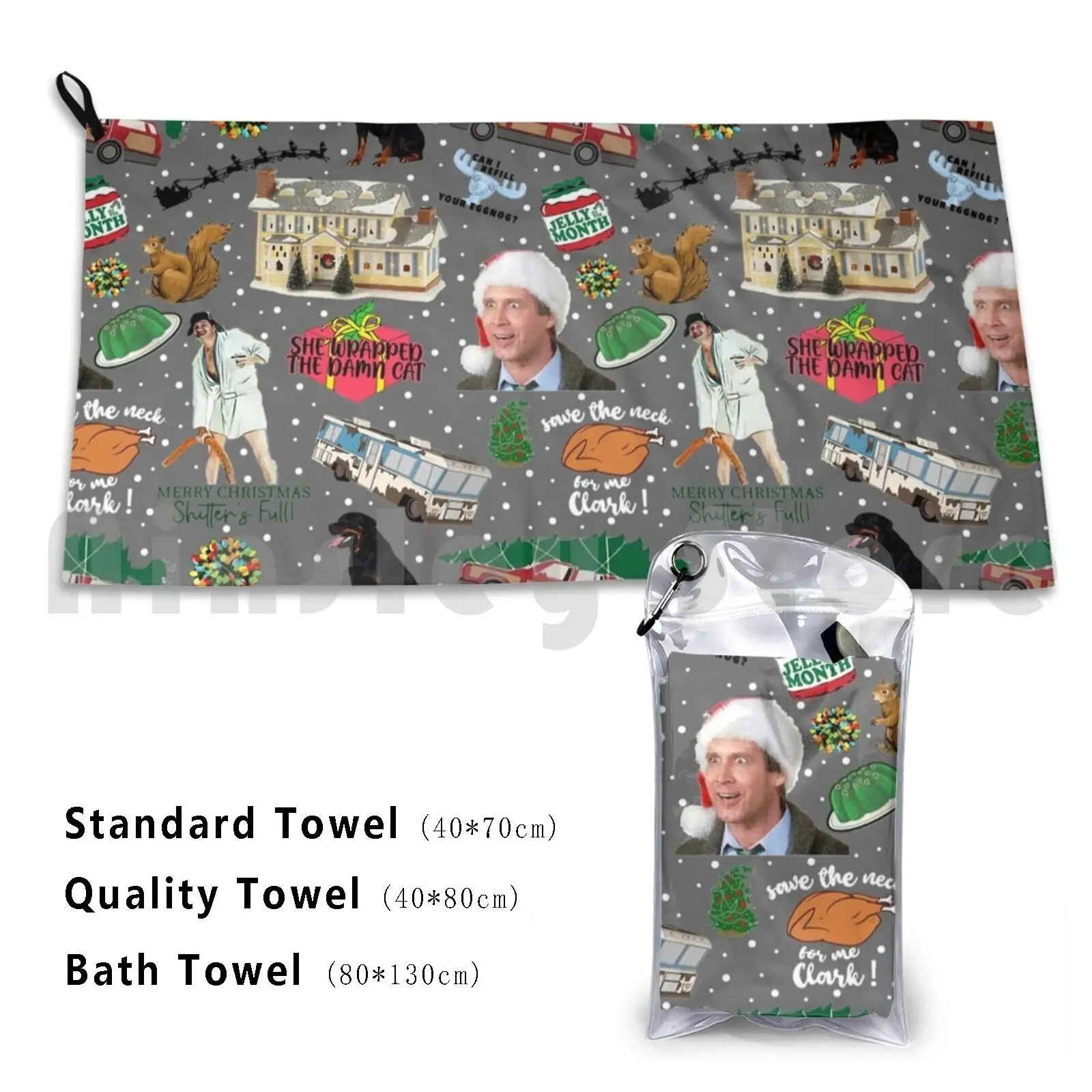 

National Lampoons Christmas Vacation Bath Towel Beach Cushion Pattern Christmas Lampoons Eddie Griswold Movie