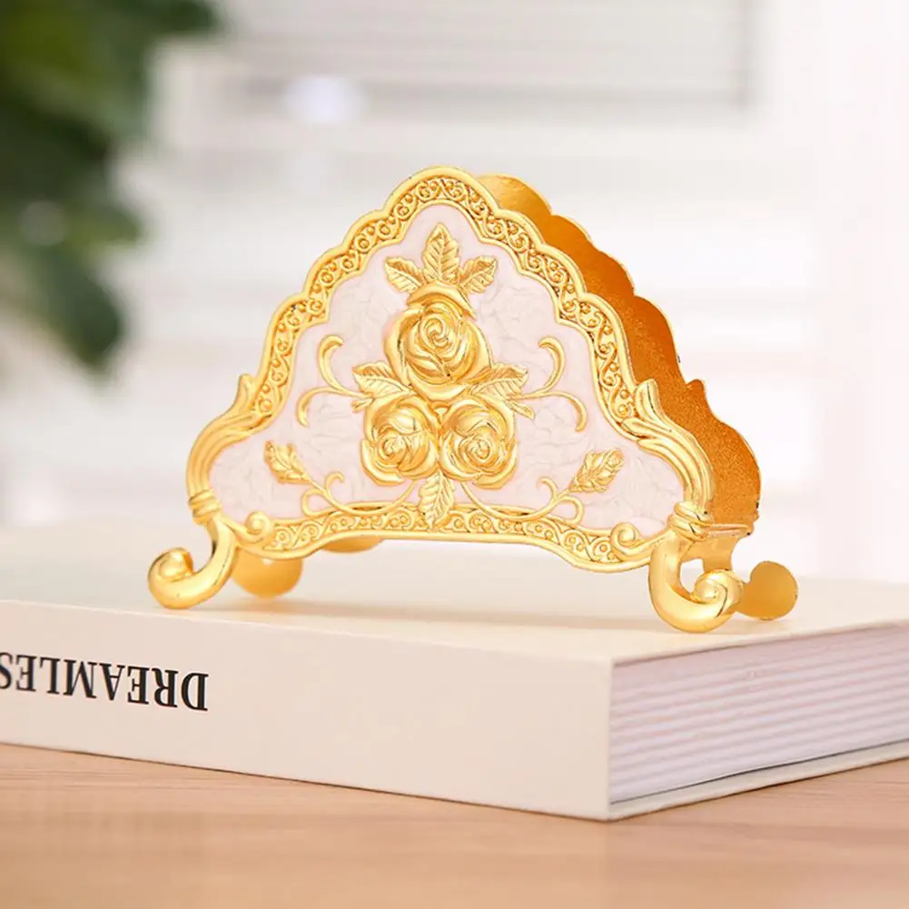 

Vintage Tissue Holder Creative Embossed Delicate Sturdy Desktop Decoration Zinc Alloy Large Capacity Napkin Dispenser for Home