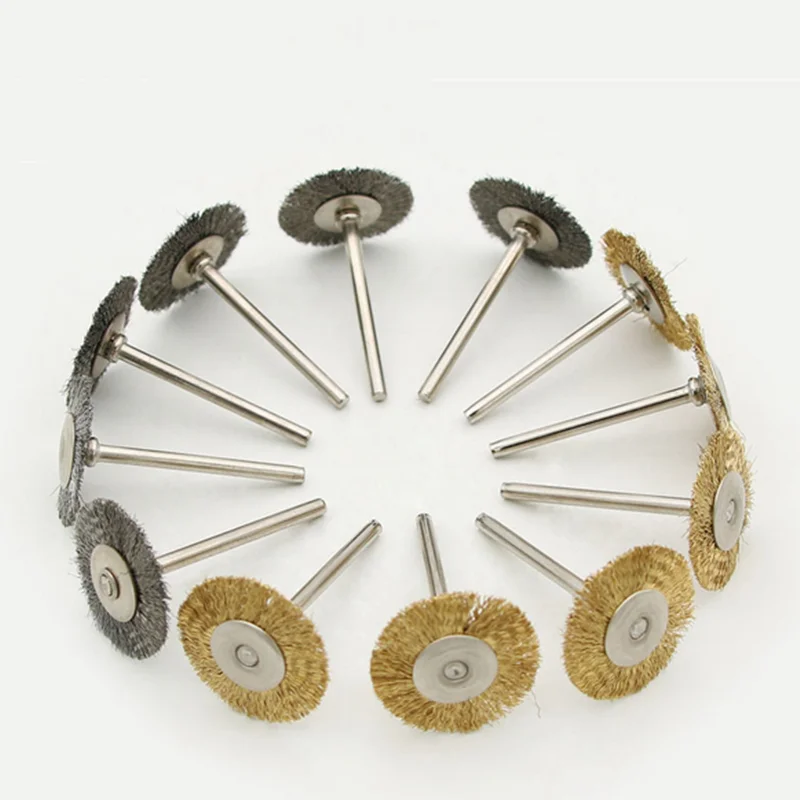 

44Pcs/set T Bowl Mini Wire Brush Steel Wire Copper Wire Polishing Brush Brass Wire Wheel Brushes Rotary Tool Dremel Accessories