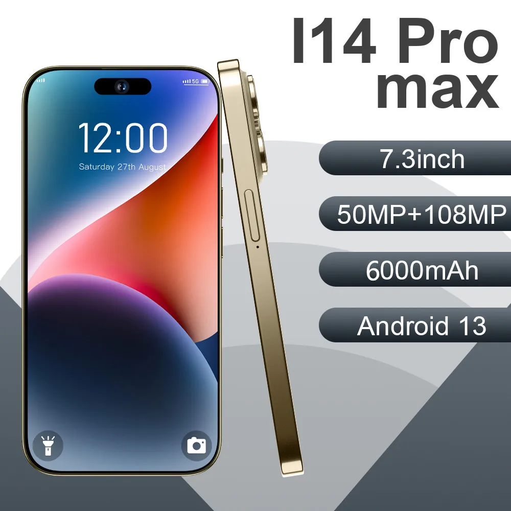 

Смартфон I14 Pro Max, разблокированный телефон с двумя SIM-картами, 6000 мАч, 16 ГБ ОЗУ, 1 ТБ
