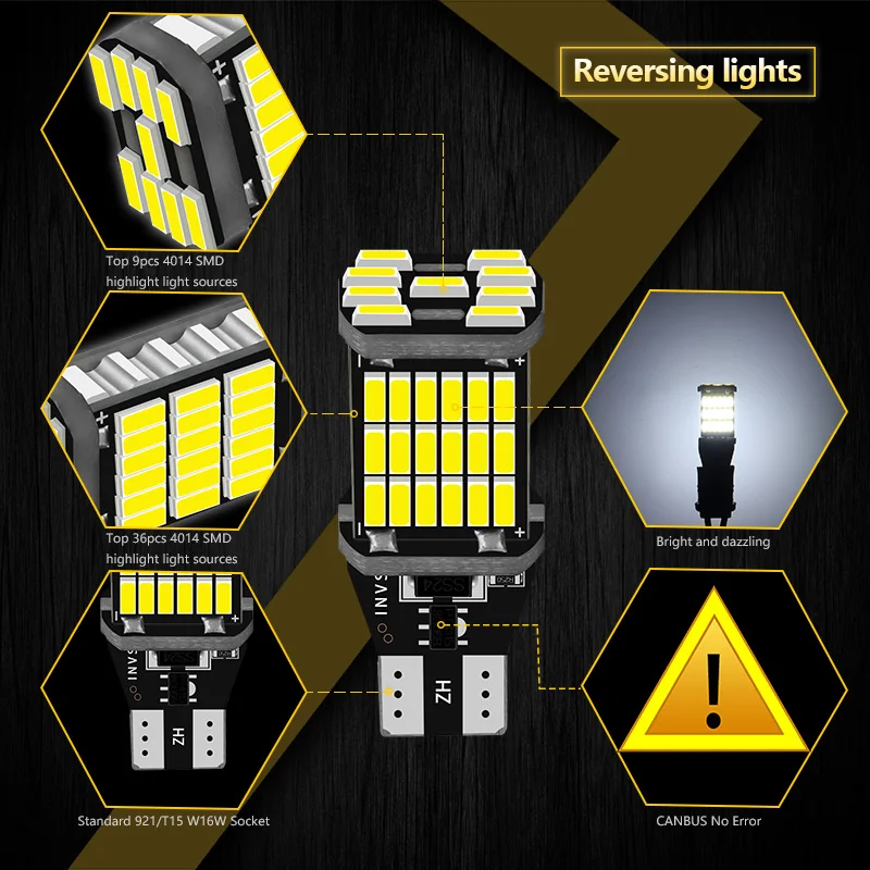 Автомобисветильник T15 W16W 2 шт. Canbus без ошибок 4014SMD аксессуары для салона