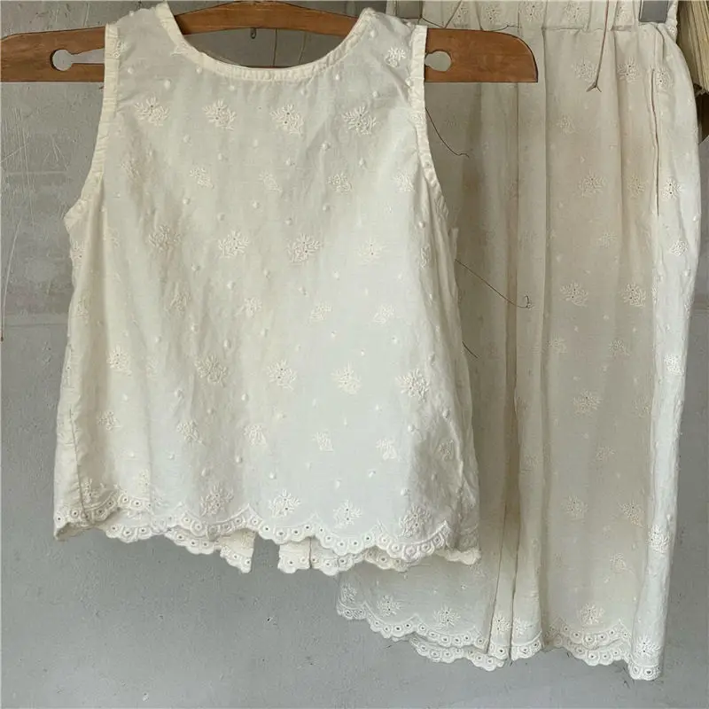 

Sets Shirts Kids Pants Summer Children Girls Elastic Waist Ankle Length Loose O-neck Collar Pullover SolidSummer Children Girls