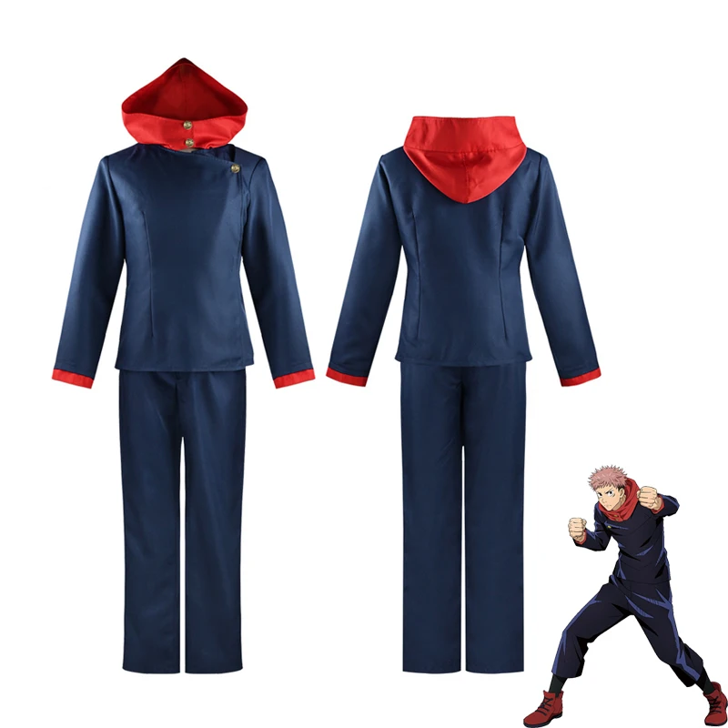 

Anime Jujutsu Kaisen Itadori Yuji Cosplay Costumes Top Pants Unisex Halloween Party Uniform