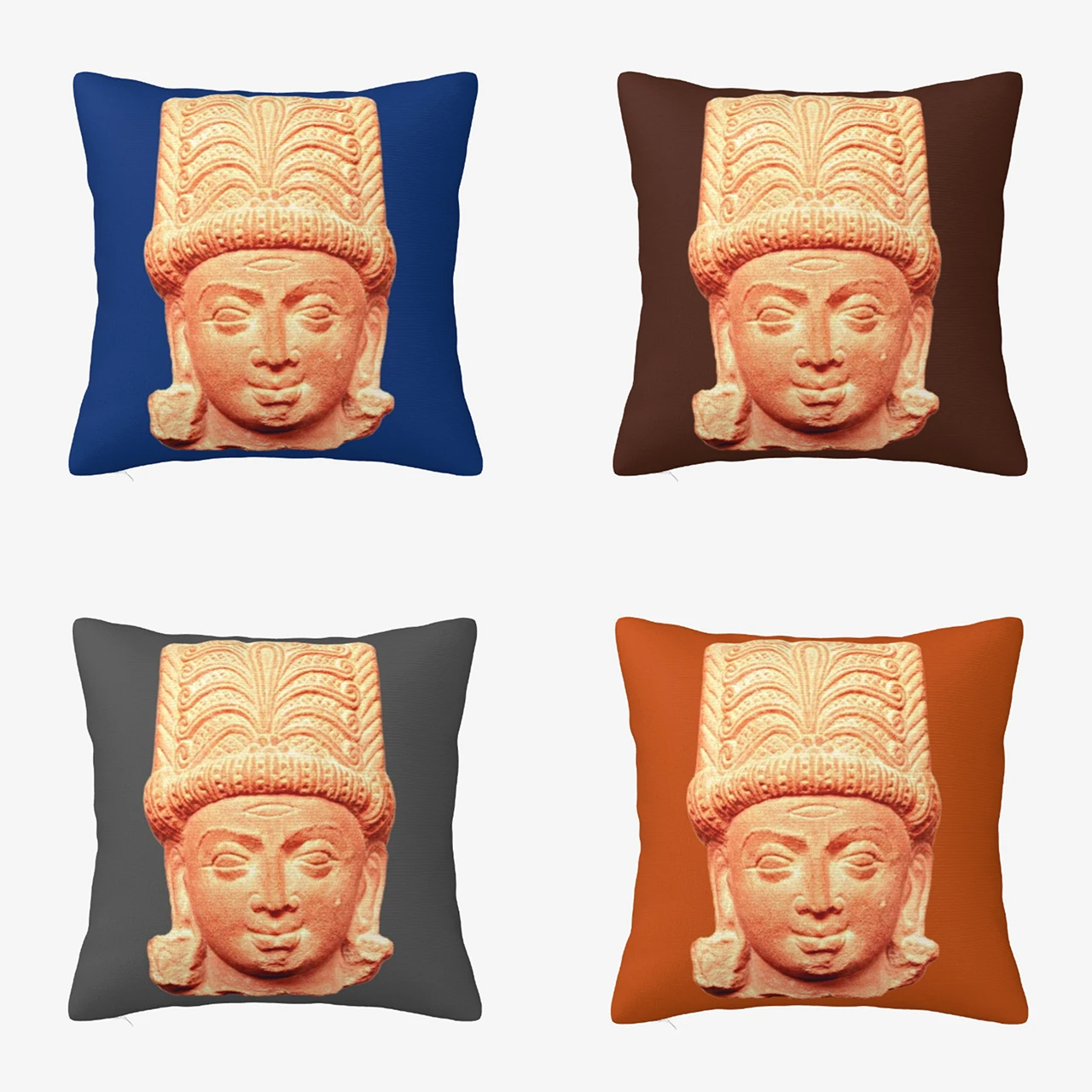 

Standing Indra Gods 2nd Century India Square Pillowcase Pillow Cover Velvet Cushion Zip Comfort Throw Pillow For Home Bedroom