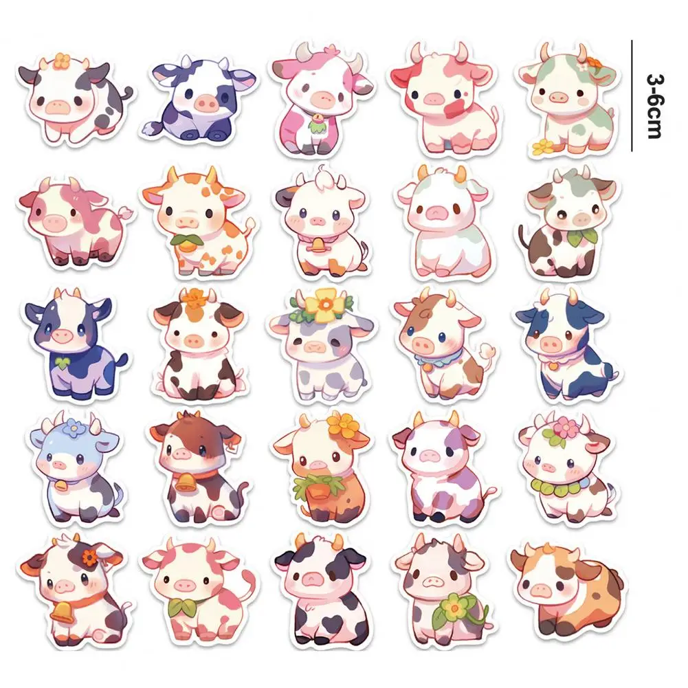 50 Шт. Мультяшные Радужные Наклейки С Изображением Коровы И Граффити
