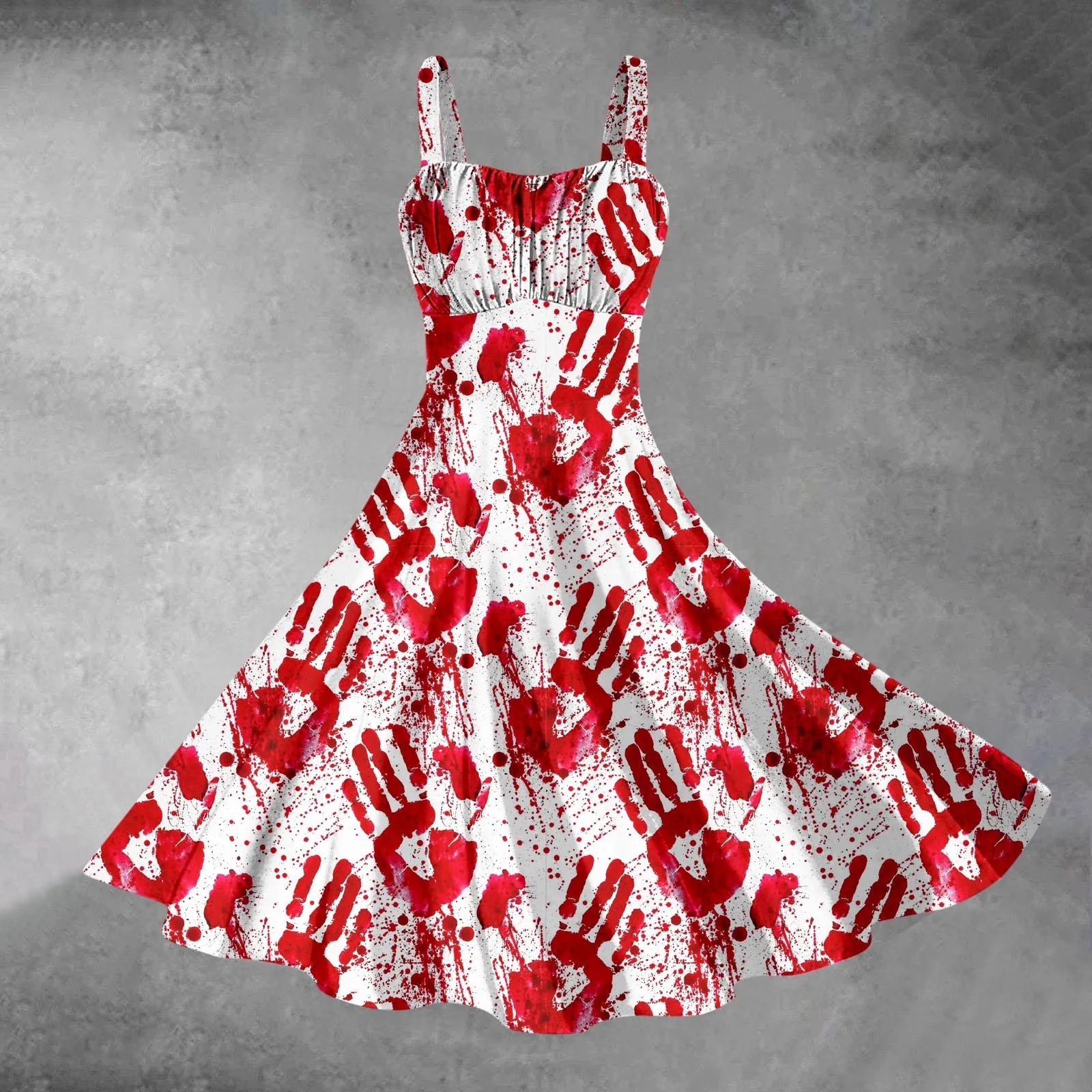 Женское платье-туника без рукавов коктейльное платье с кровавым принтом