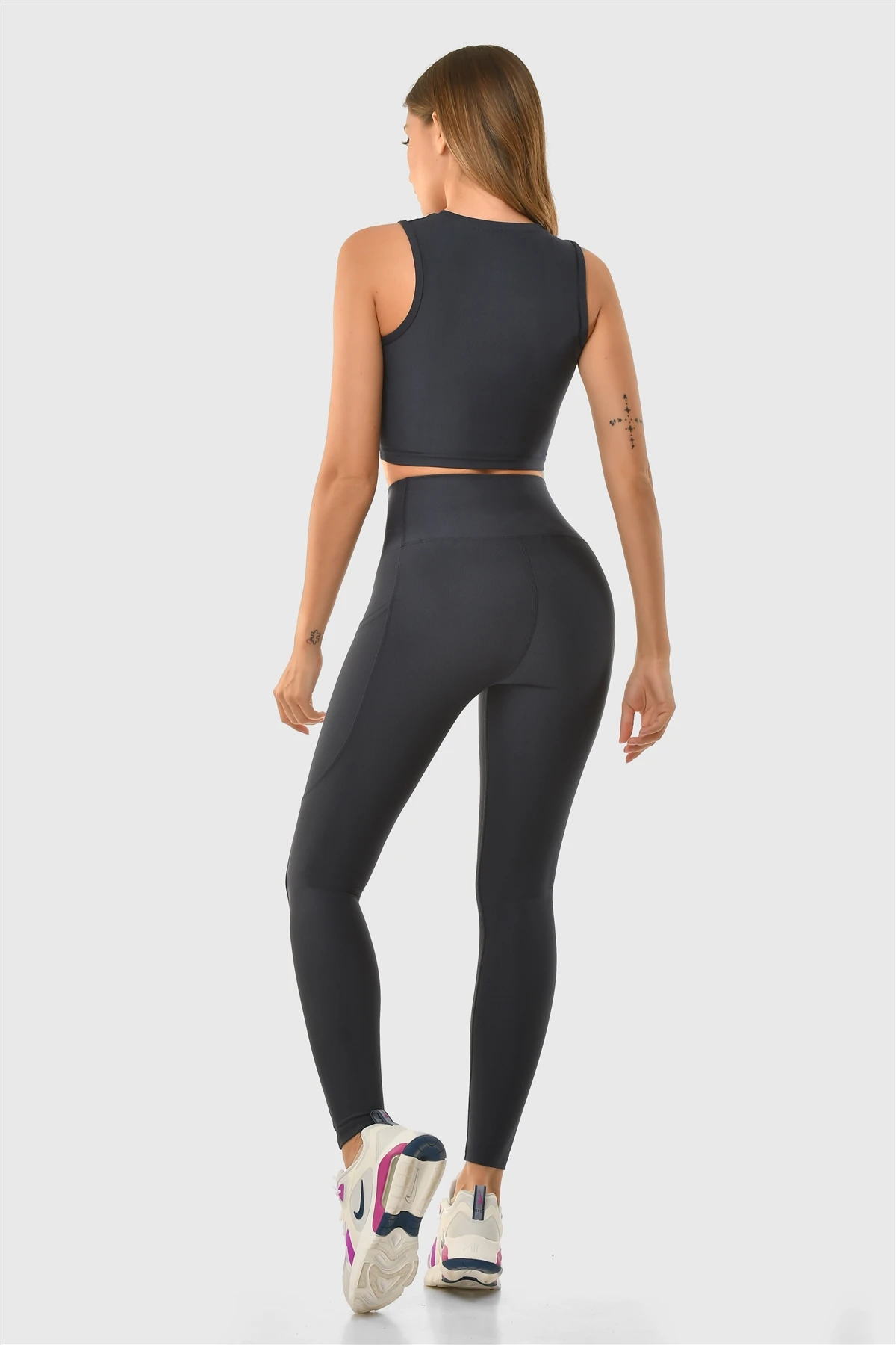 Superstacy High Waist Pockets Dark Blue Sports Leggings