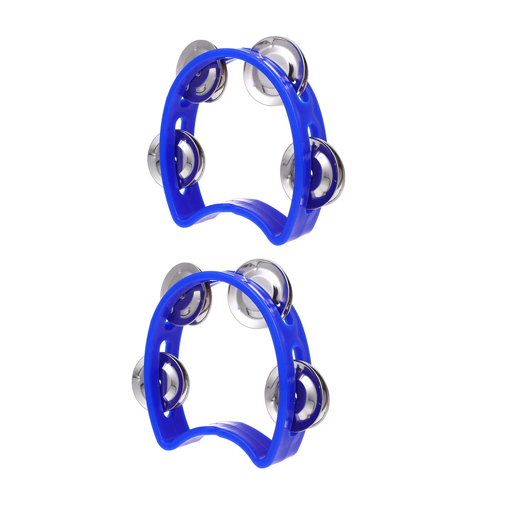 

2 Pcs Shaking Toys Hand Drums Kids Single Row Tambourines Kids Hand Tambourine Baby Tots