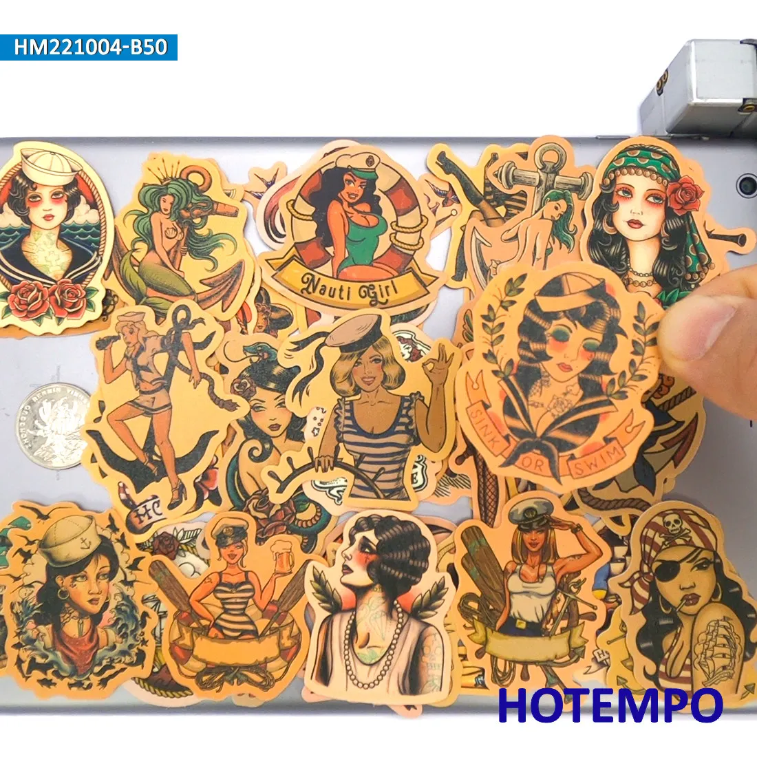 наклейки на татуировки моряка Навигатор Арт Граффити Ретро мода Сексуальная