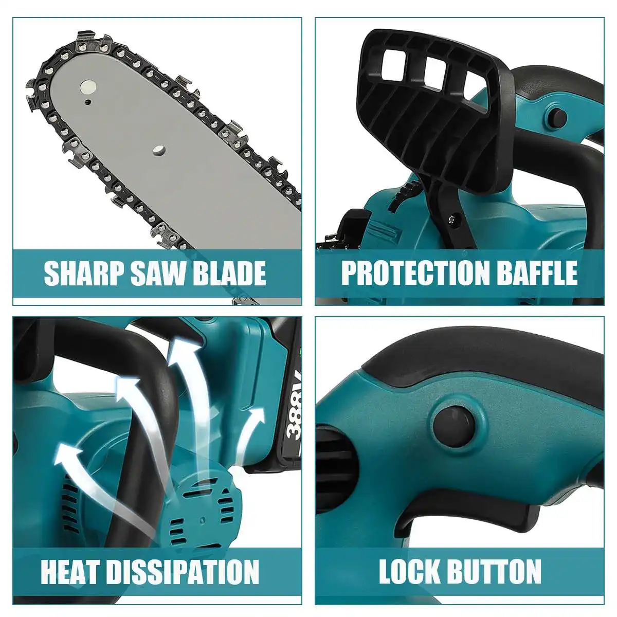 Беспроводная бесщеточная Электрическая цепная пила 12 дюймов заряжаемая Садовая