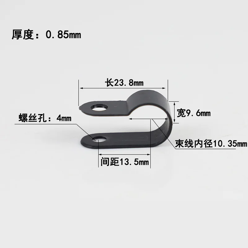

100 шт. черные пластиковые кабельные зажимы R-типа 16 мм