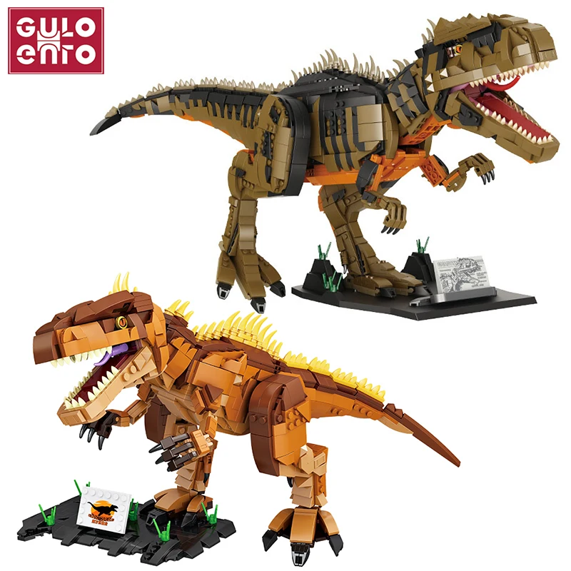 Juego de bloques de construcción de Parque Jurásico para niños, juguete de construcción con diseño de dinosaurio del mundo de los giganosaurus, regalo creativo para niños