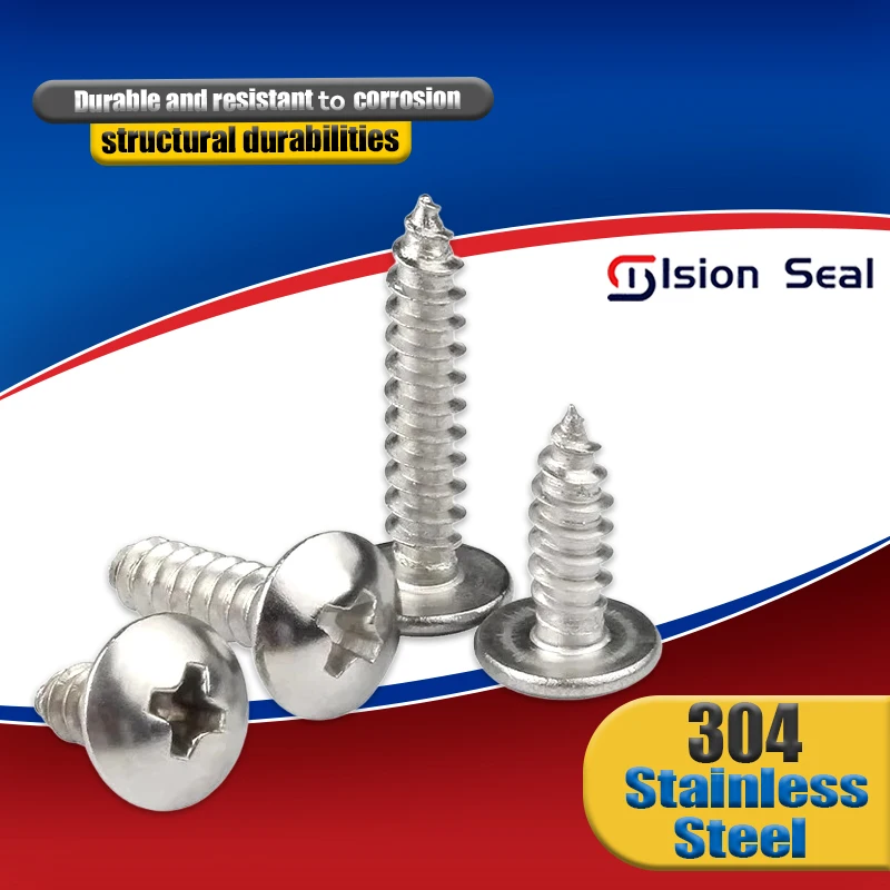 

50/20/10 шт. саморезы с крестообразной головкой и крестообразной головкой M3 M4 M5 M6, винт из нержавеющей стали с грибовидной головкой и крестообразным шлицем, деревянный винт