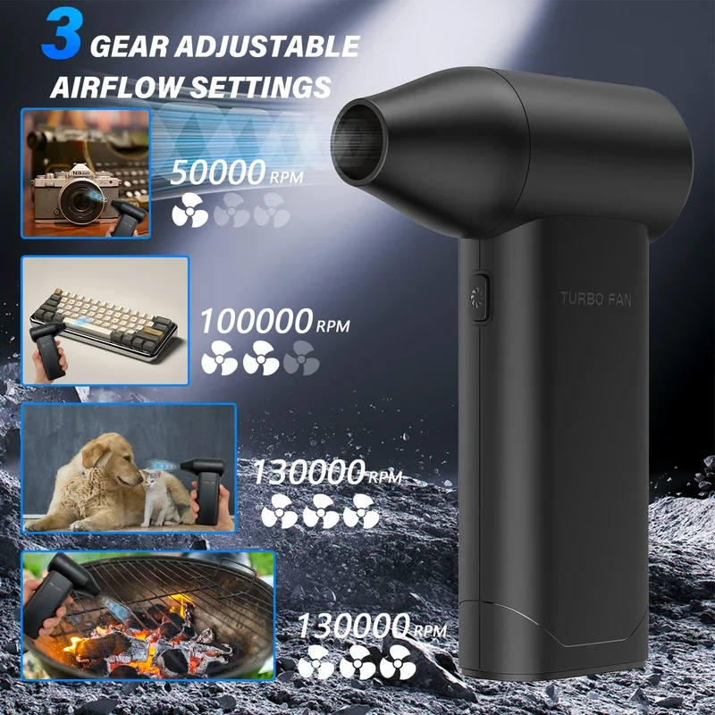 Мощная мини-воздуходувка турбореактивный вентилятор скорость ветра 110000 быстрая