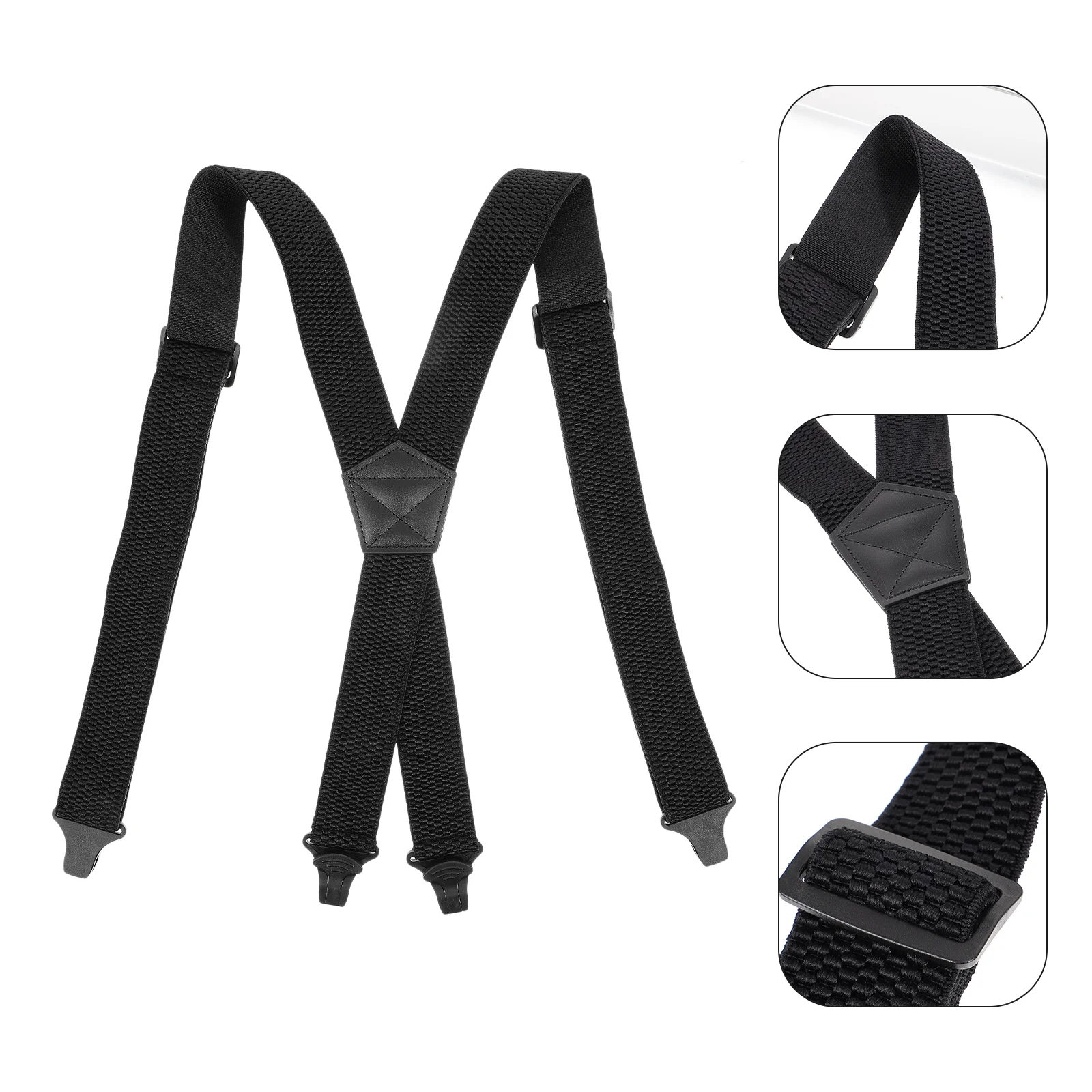 

Подтяжки с пластиковыми зажимами для мужчин и женщин, тяжелые черные эластичные подтяжки для брюк и одежды