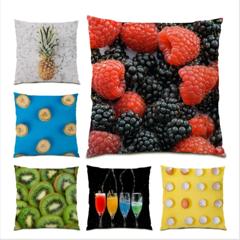 

Throw Pillow Covers Fruit Print Photography Home Decoration Living Room Decoration Chair Cushion Cover 45x45 Velvet Simple E1359