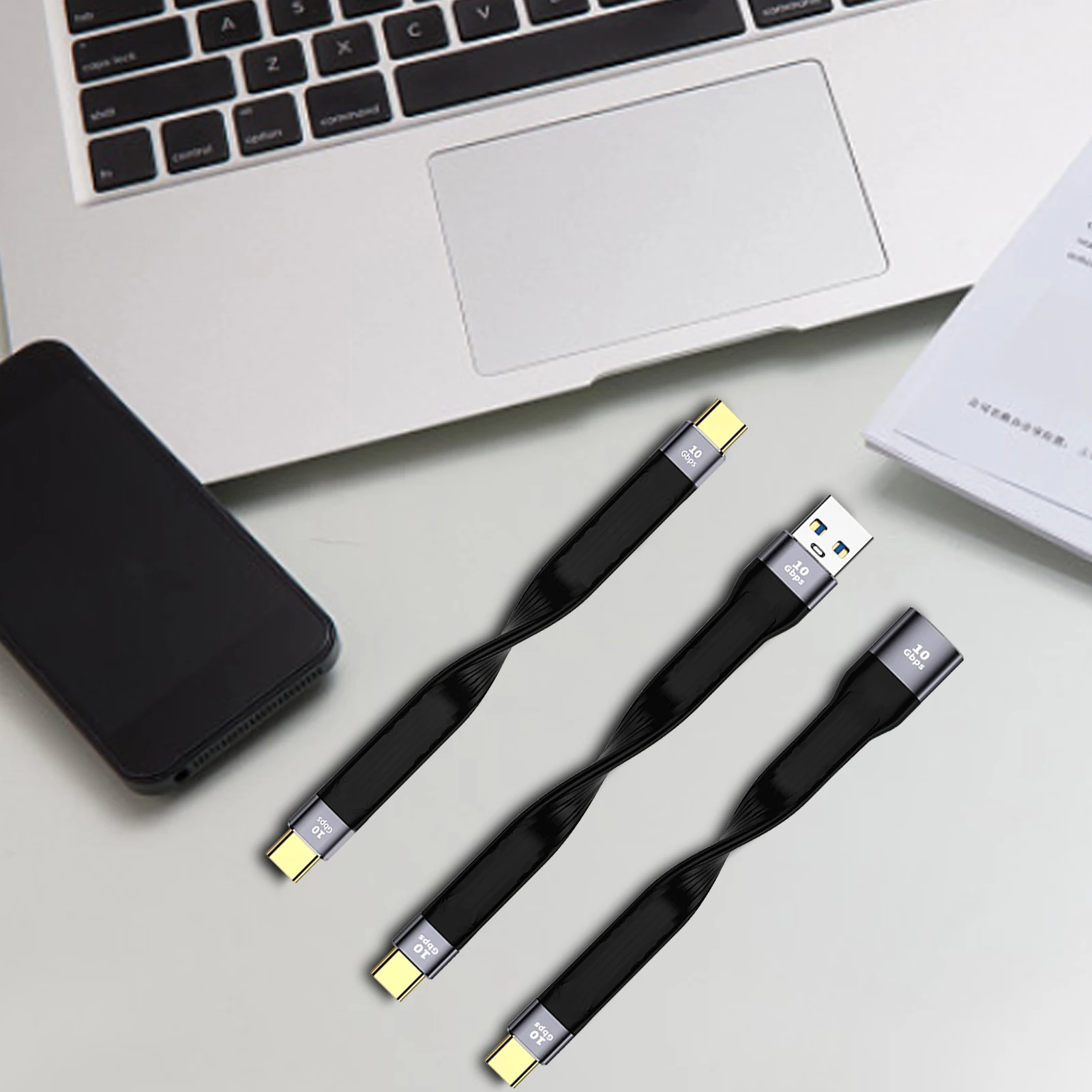Короткий USB C кабель-Type штекер-штекер быстрая зарядка Gen2 10 Гбит/с кабель FPC дизайн