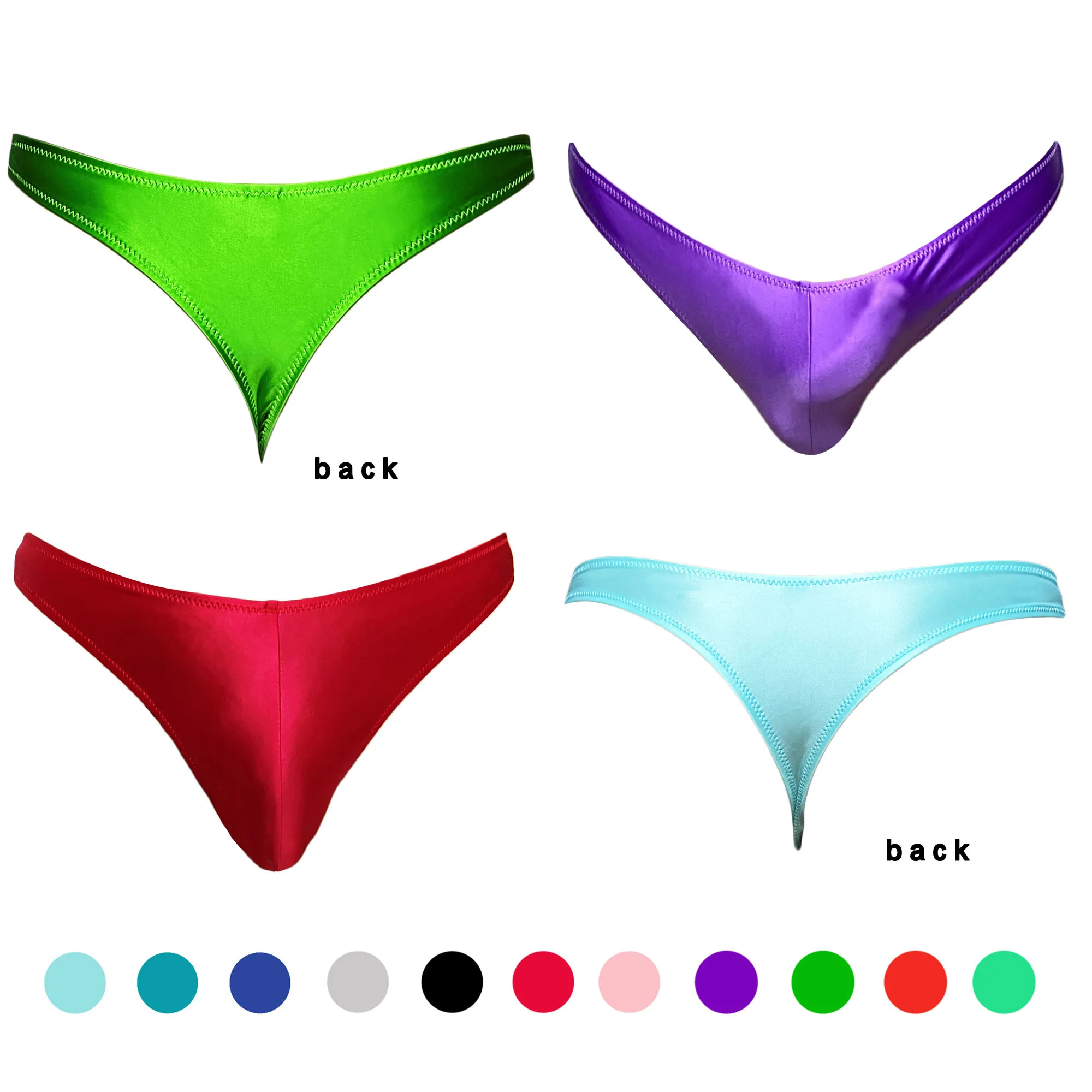 XCKNY new colour Men's  glossy oversized t-pants sexy solid bikini high score sexy bikini bottomed underwear men shiny pants