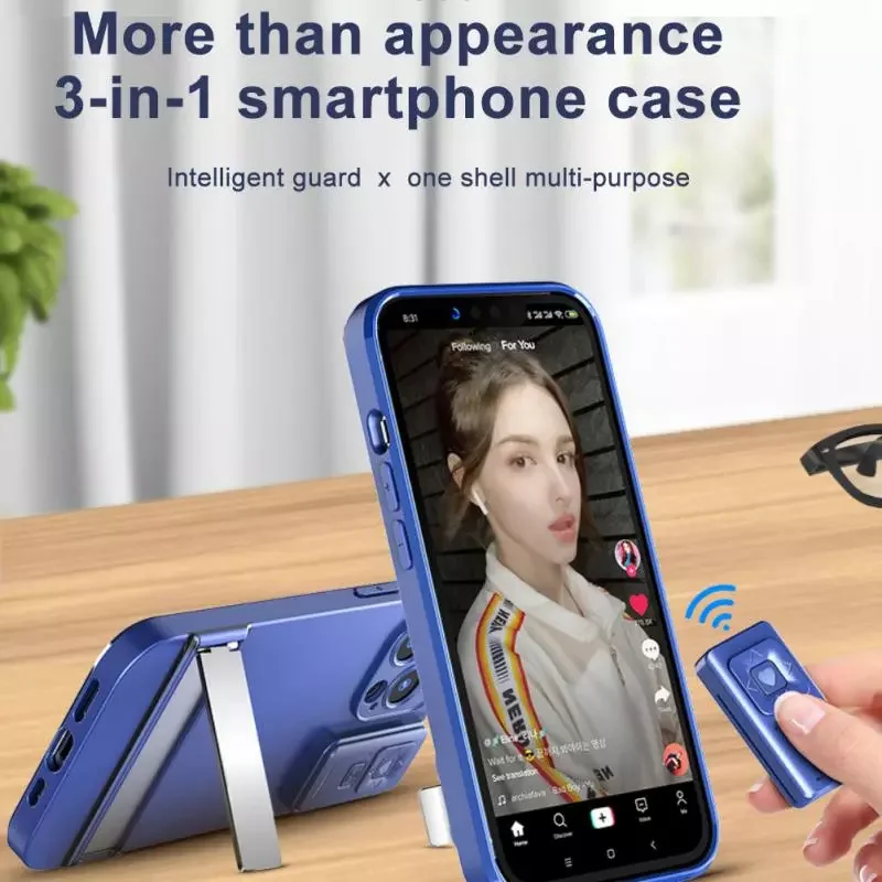 

Fashion Gradient 3 In 1 With Mobile Phone Remote Control Case Bracket For IPhone 13 Pro Max 2021 Cover Page Turning Artifact