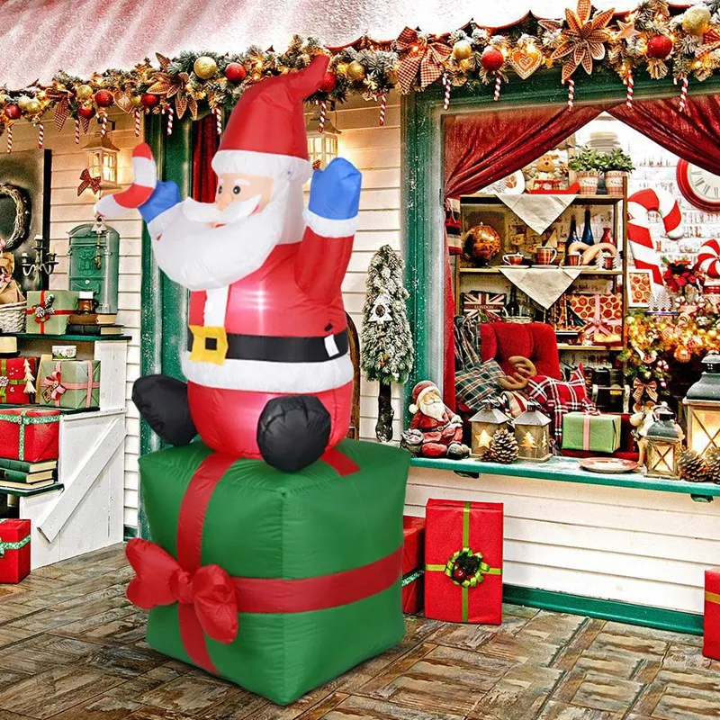 

1.8M Christmas Inflatable Doll LED Light Xmas Toy New Year Household Parties Ornament Outdoor Decorations-US Plug