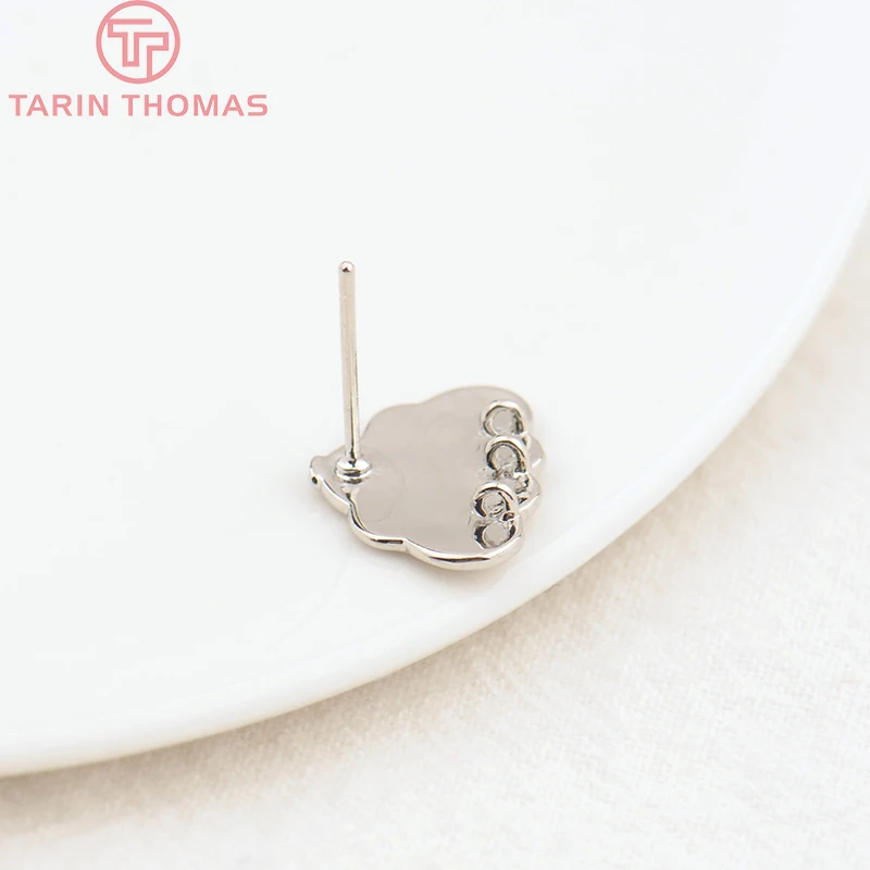 6 шт. латунные серьги-гвоздики с отверстиями 24 к | Украшения и аксессуары