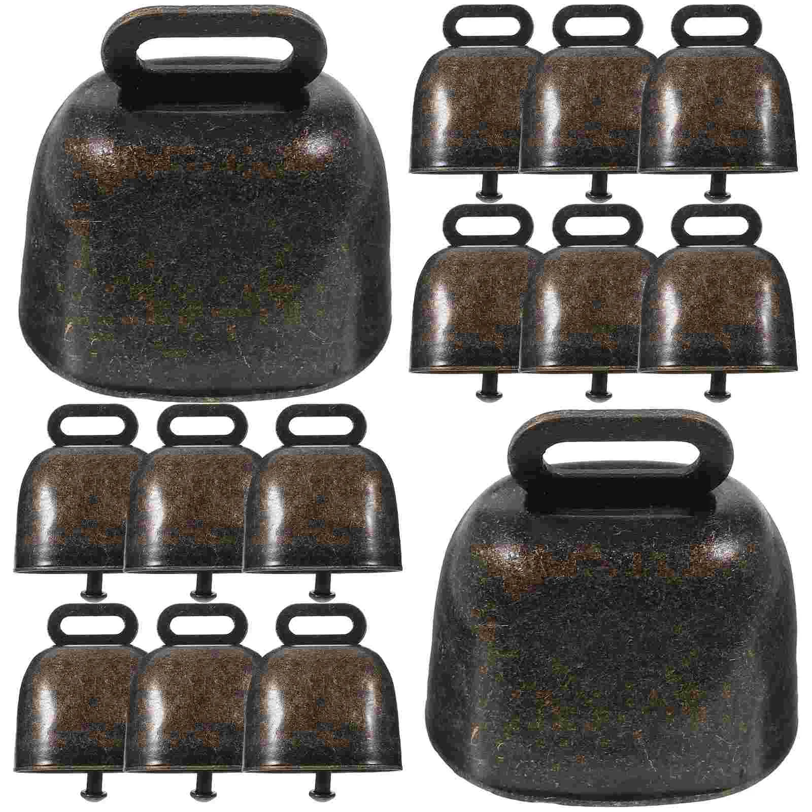 

12 Pcs Christmas Bells Retro Vintage Decorations Cow Horse Hanging Iron Metal Cattle Ornaments