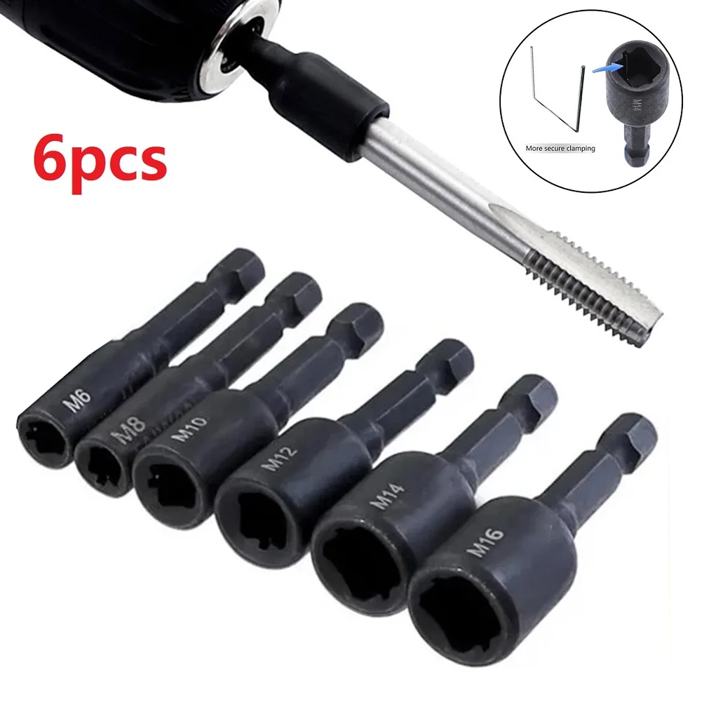 

1/4 Hex Shank Tap Socket M6-M16 Firmer Screw Tap Socket Adapter Holder Extension Rod Hand Tool Machine Collet Wrench Socket
