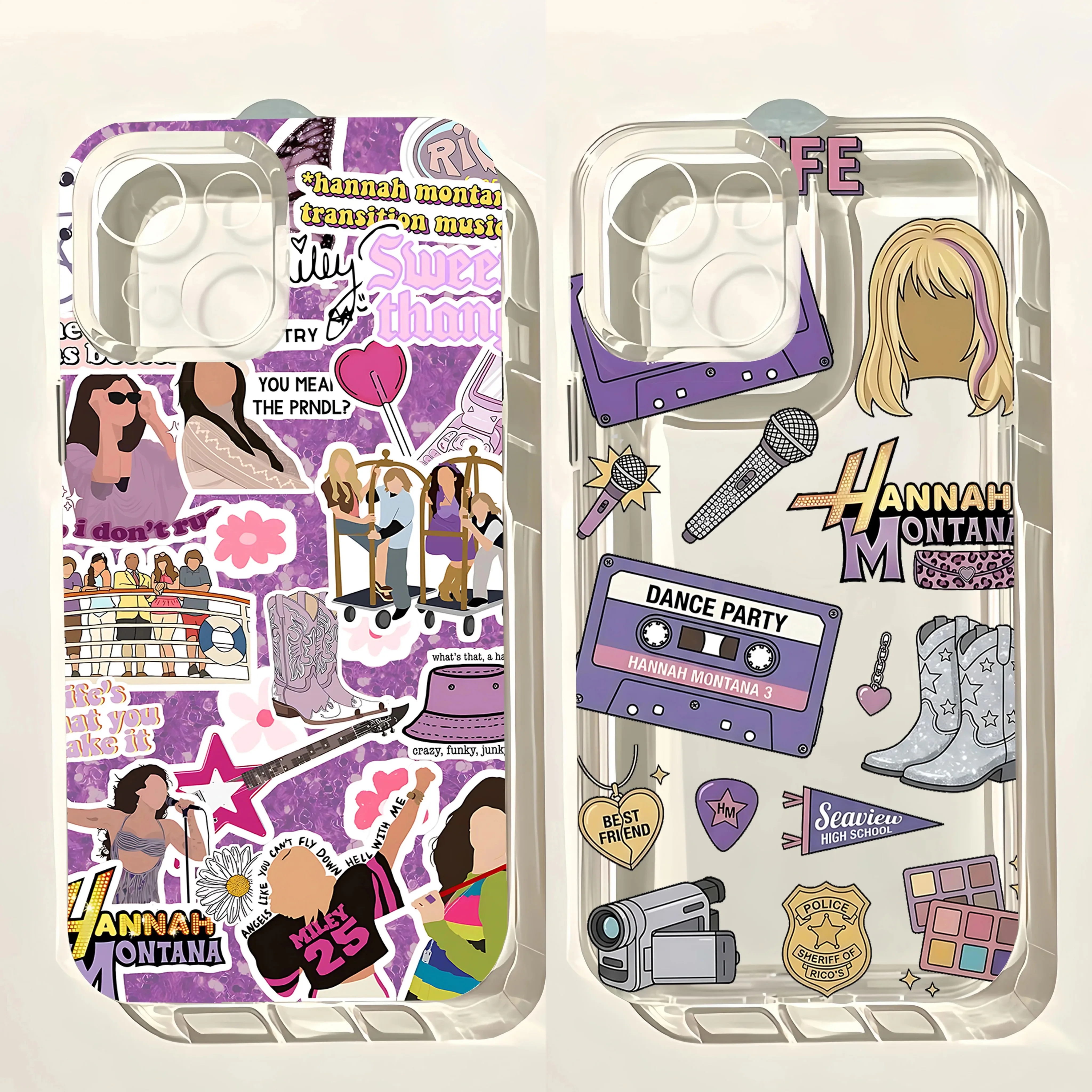 Фото Милый чехол для телефона Hannahs Montanas для iPhone 17e 17 16 16e 15 14 13 12 11 Mini Pro Max X XR XSMax Air Plus, прозрачная задняя крышка №3