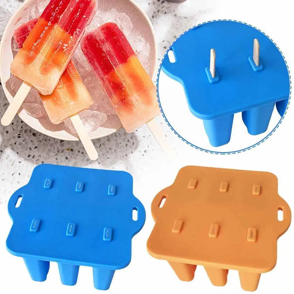 

Silicone Ice Cream Mold Easy To Demoulding Home Made Cream 6 Food Groups Grade Box Children's Popsicle Ice Ice Container Cr C9K3
