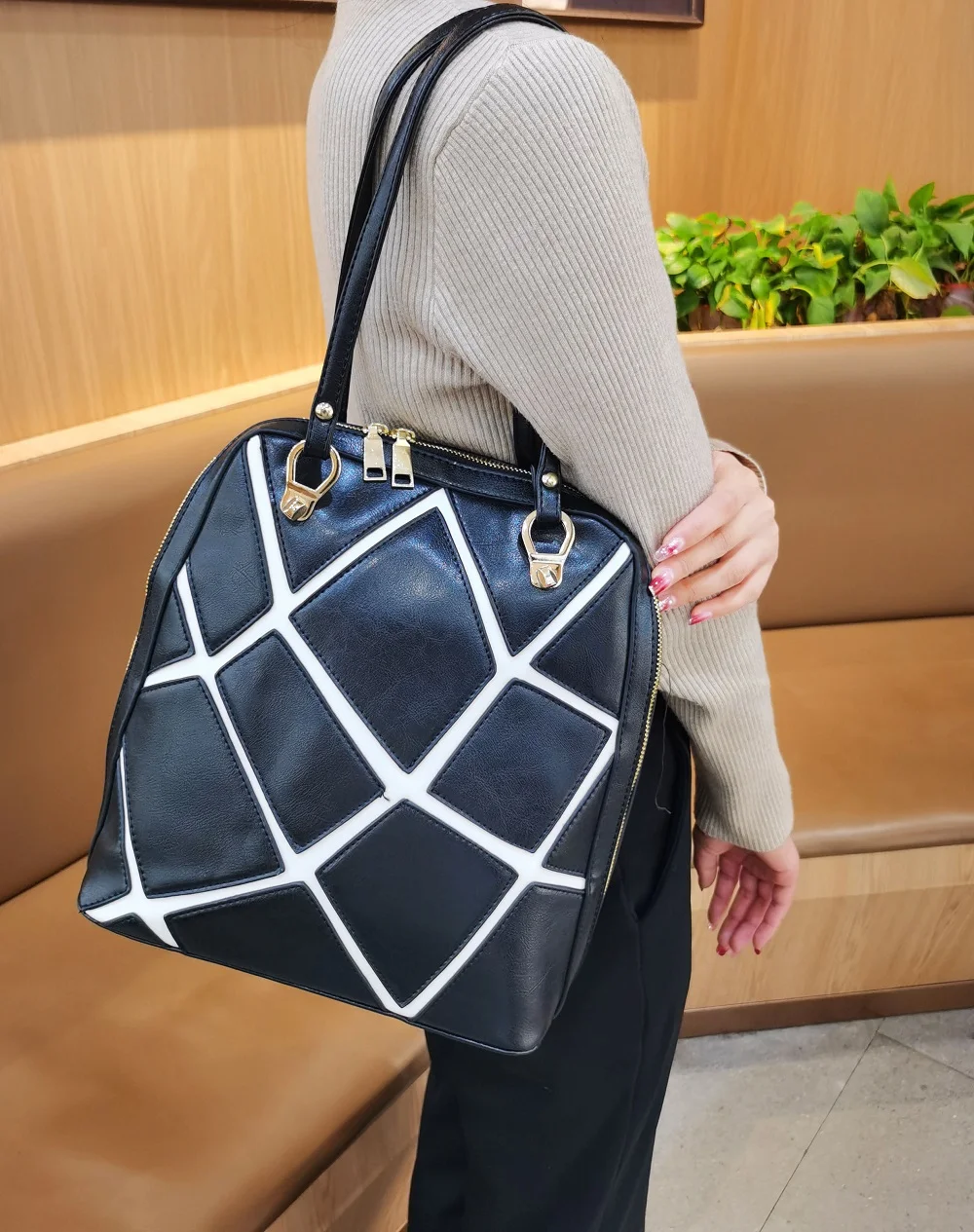 

Женский рюкзак с сетчатым узором, маленькая школьная сумка на плечо, многофункциональный Повседневный ранец большой вместимости для девуш...