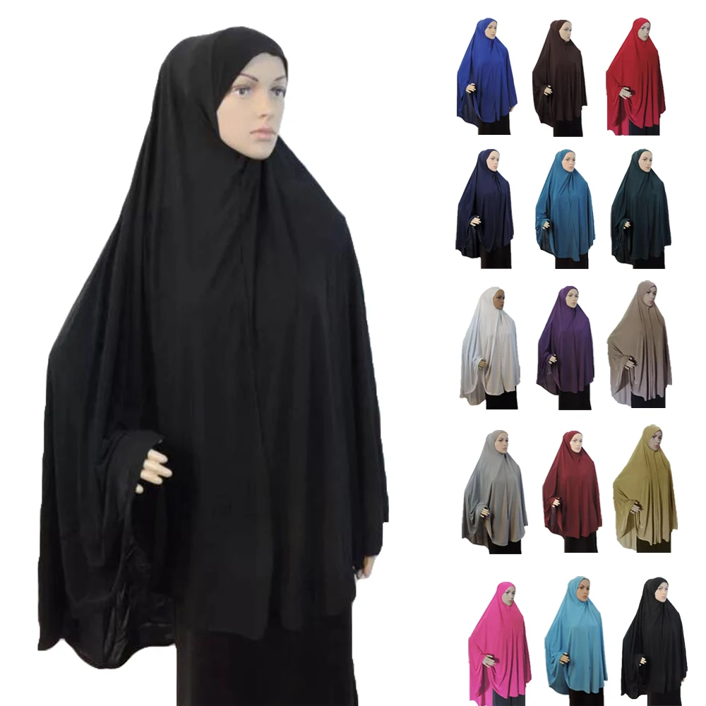 Muslim Women Hijab Large Scarf Overhead Eid Ramdan Prayer Clothes Arab Islamic Hijabs Head Wrap Shawl Hijab Underscarf Caps