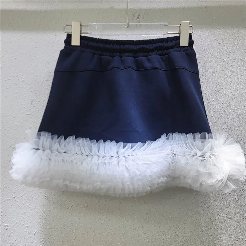 WTHT модные женские мини-юбки со складками и морщинистым подолом 2024 зимняя модная