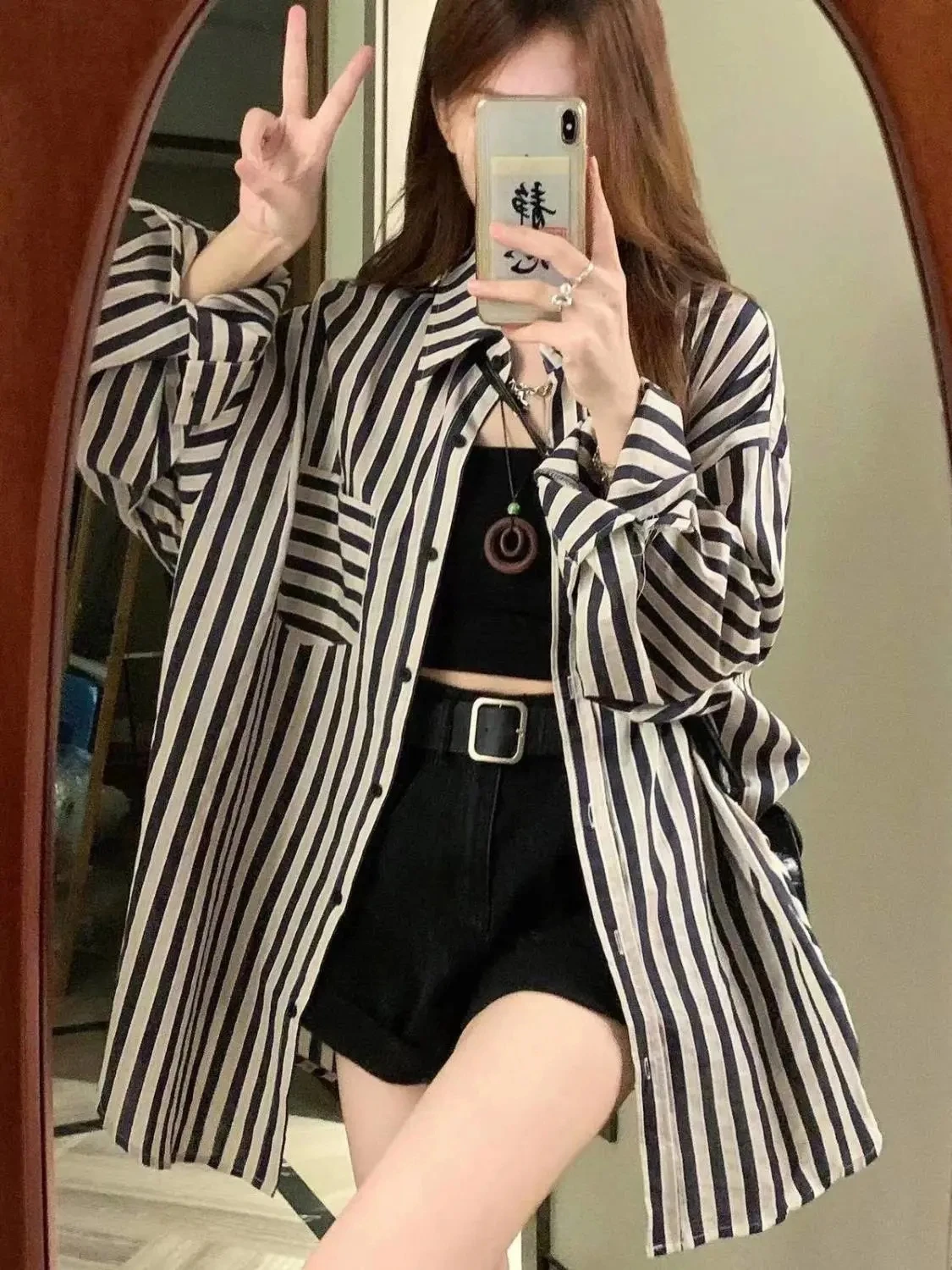 Новинка лета 2023 тонкая Солнцезащитная рубашка средней длины в гонконгском