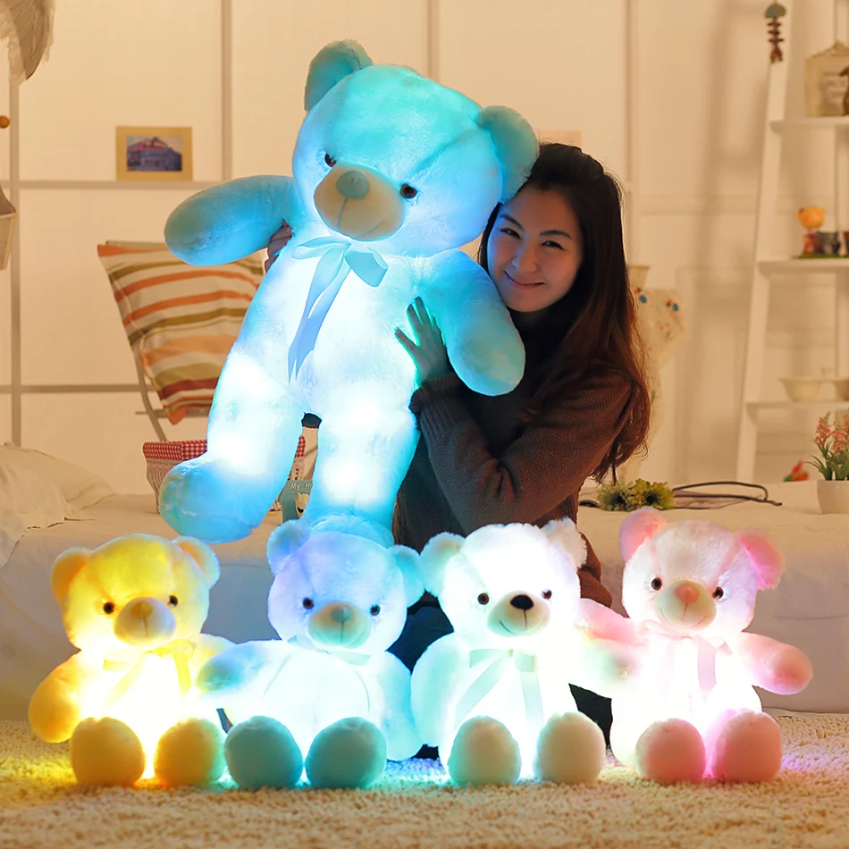 

50 см креативный светильник ящийся плюшевый мишка плюшевые игрушки красочные светящиеся рождественские подарки рюкзак