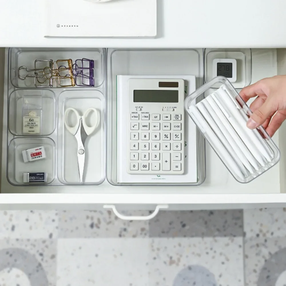 1 шт. прозрачная коробка органайзер для хранения настольный пластиковый