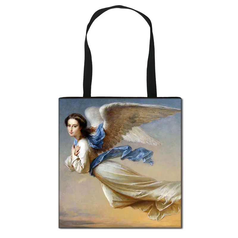 

DICHOS Women's tote bag with fairy angel print Fashion Beach Shopper Bag High Capacity Foldable Women Handbags
