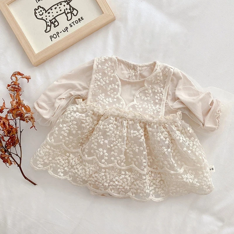 

2022 Newborn Girls Clothes Long Sleeve Lace Mesh Baby Bodysuit Baby Photography Clothes Jumsuit for Girls Pricess Baby Clothes